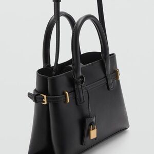 Mango Black Mini-shopper with Gold Accents